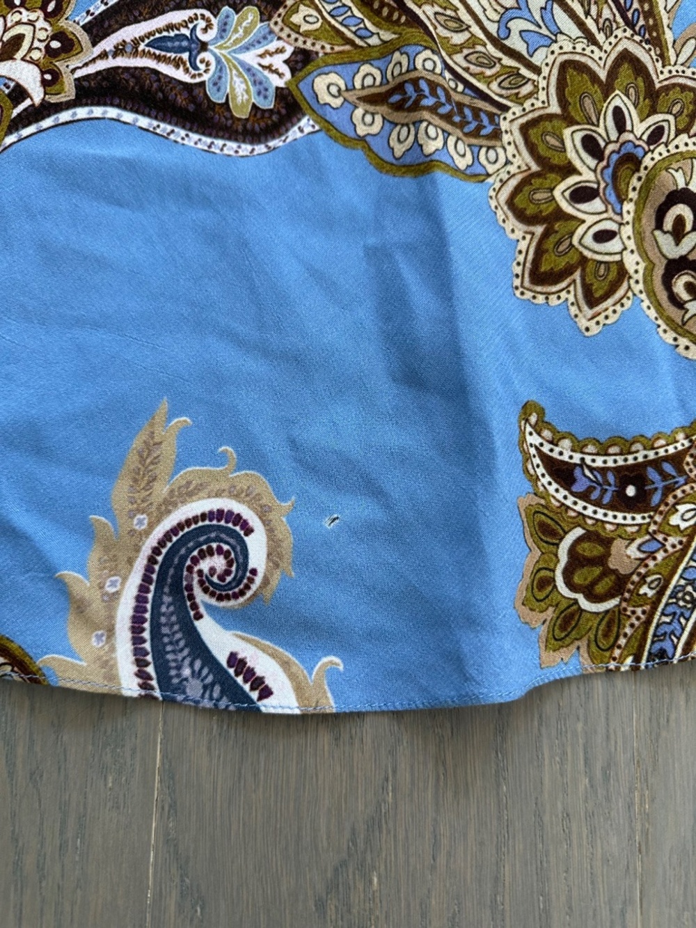 HEMANT & NANDITA One-Shoulder Paisley Maxi Dress in Light Blue and Brown - Picture 7 of 10